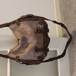 Abaco Jamily Python Snake Flap Bag - Brown